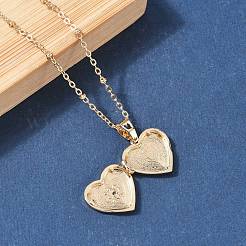 Ожерелья с подвеской в виде сердца из нержавеющей стали 304 с прозрачными кубическими цирконами для женщин&nbsp;NJEW-Z077-01G