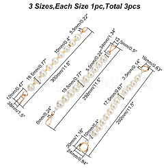3 шт. 3 стиля пластиковых ремешков для сумок с бусинами из искусственного жемчуга DIY-WR0002-46