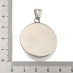 316サージカルステンレスペンダント  ルーン文字のチャームが付いたフラットラウンド  アンティークシルバー  36.5x32x5.5mm  穴：4x8.5mm&nbsp;STAS-E212-63AS