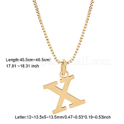 Collier avec pendentif lettre en acier inoxydable 304 et chaîne en laiton 1 pièce&nbsp;NJEW-LP0001-40C-G