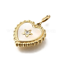 Подвеска в форме сердца со звездой из нержавеющей стали 304 со стразами STAS-H202-04G-02