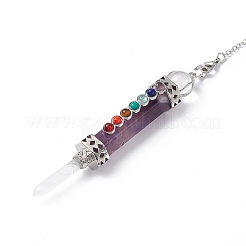 Pendoli da rabdomanzia in ametista naturale&nbsp;G-F733-01E