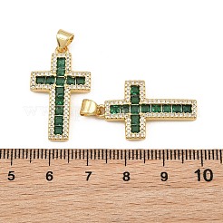 Pendentifs avec zircon cubiques à micro-pavés en laiton&nbsp;CU-CBADC6C-11G-06