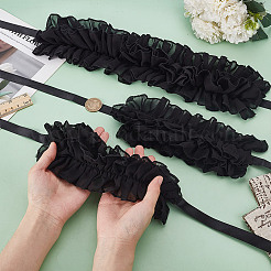 Шифоновый кружевной воротник с оборками&nbsp;AJEW-WH0007-63B