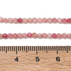 天然石ロードナイトビーズ連売り  多面カット  グレードAAA  ラウンド  2mm  穴：0.5mm  約184個/連  15.75''（40センチメートル）&nbsp;X-G-P553-G06-01