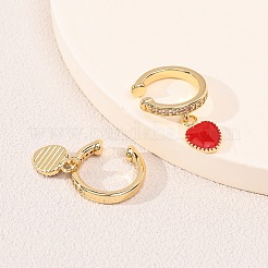 Valentinstag-Ohrringe aus Messing mit Mikropavé-Fassung und klaren Zirkonia&nbsp;EJEW-Z164-24G