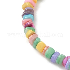 Браслеты на ногу из натуральных окрашенных пресноводных ракушек с разноцветными бусинами для женщин AJEW-AN00717