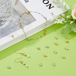 20 шт. 2-х цветные латунные подвески-соединители с паве из стекла&nbsp;KK-FI0001-06