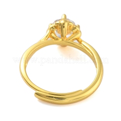 Klare verstellbare Ringe mit Zirkonia&nbsp;RJEW-L120-018G-08