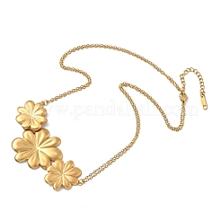 Тройной цветок 304 нержавеющая сталь нагрудные ожерелья для женщин NJEW-G173-03G