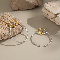 Двухцветные серьги-кольца из нержавеющей стали&nbsp;DV3825