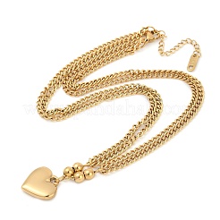 Ожерелья с подвеской в форме сердца из нержавеющей стали 304 для женщин&nbsp;NJEW-Z072-06G