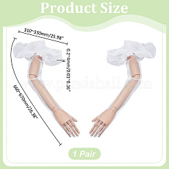 1 пара длинных кружевных перчаток из полиэстера для свадебного торжества невесты&nbsp;AJEW-ME0001-79B