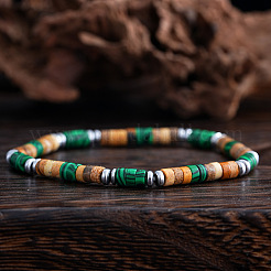 Браслеты из натуральной яшмы и синтетического малахита в стиле хейши для мужчин FB6718