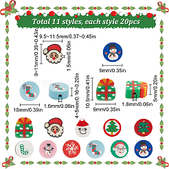 220шт 11 стиля ручной работы бусины из полимерной глины CLAY-SC0001-84