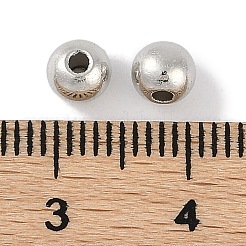 Ccbプラスチックラウンドビーズ  プラチナ  5x4mm  穴：1.6mm&nbsp;ALUM-U001-08C-03