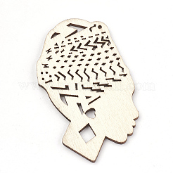 Неокрашенные деревянные большие подвески X-WOOD-T008-29