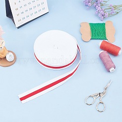 フラットストライプグログランポリエステルリボン  ウェビング衣類縫製アクセサリー  レッド  25mm&nbsp;EC-WH0003-13-A07