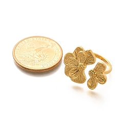 Кольцо-манжета из нержавеющей стали Flower 201 для женщин&nbsp;LS-RJEW-A053-02I-G