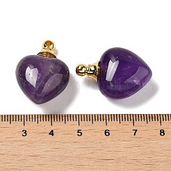 Кулоны для бутылочек с натуральным аметистом&nbsp;G-Z039-03G-03