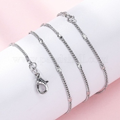 Латунные цепочки панцирного плетения ожерелья для женщин NJEW-D302-06P