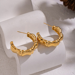 Серьги-гвоздики из бамбука и нержавеющей стали 304&nbsp;PF1991