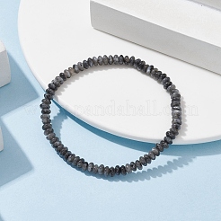 Bracelets extensibles en perles de labradorite noire naturelle&nbsp;BJEW-JB09980-05