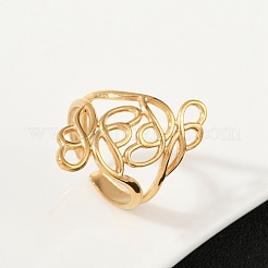 Anelli polsini aperti in acciaio inossidabile 304 per donna&nbsp;RJEW-U061-02G