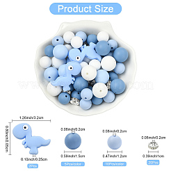 47 pz 7 stili di perline in silicone a forma di cartone animato&nbsp;FIND-YW0010-39A