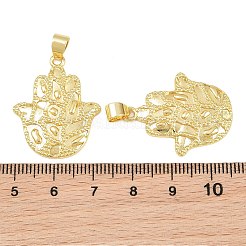 真鍮チャーム  ハンマーで叩いたハムサの手のチャーム  カドミウムフリー＆鉛フリー  ラックめっき  長持ちメッキ  18KGP本金メッキ  28.5x23x2mm  穴：4x6mm&nbsp;KK-CBA3FD6-01A-G