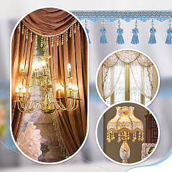 4 м штора из полиэстера с кисточками и бахромой OCOR-OC0001-48