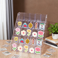 Porte-stylo transparent en acrylique à 5 niveau et 25 compartiments&nbsp;AJEW-WH0752-566