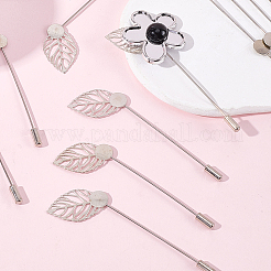60 шт. булавки для галстука из нержавеющей стали в форме листа для женщин JEWB-SC0001-75B