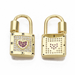 Латунь микропаве кубический цирконий винт карабин шарм с замком ZIRC-R110-019-NF