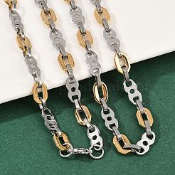 Женские ожерелья из нержавеющей стали 201 с одним и овальным звеном NJEW-B143-03GP