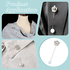 4 шт. брошь-булавка для лацкана со стразами в виде короны&nbsp;JEWB-PH0001-44P