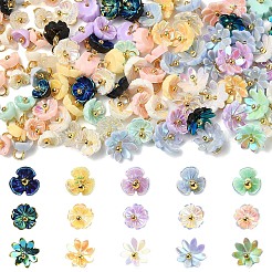 50個のレジンペンダント  真鍮パーツ  ミックスカラー  5mm  穴：2mm&nbsp;PALLOY-YW00104-01