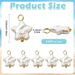 10 шт. подвески из натурального барочного жемчуга Кеши с ядрами&nbsp;PALLOY-YW00106