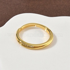 Латунные микро проложить пальцев кольца кубического циркония&nbsp;RJEW-H258-02G