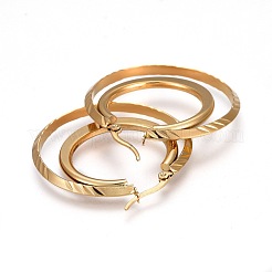 Серьги-кольца из нержавеющей стали 304 EJEW-F188-10G