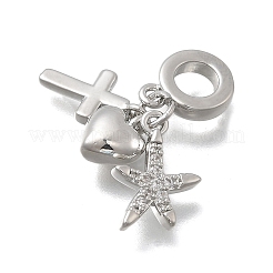 Латунь микропаве прозрачный кубический цирконий европейские подвески с подвесками KK-D431-033A-P