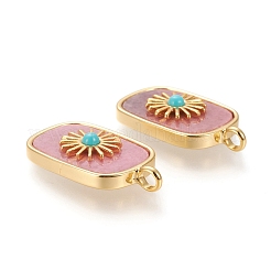 Подвески из натурального родохрозита и синтетической бирюзы KK-P184-01A-01G