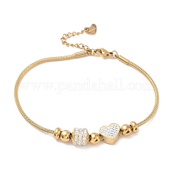 Стразы из полимерной глины в европейском стиле и браслеты из 201 бусины из нержавеющей стали BJEW-G765-01G-01