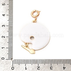 Латунные эмалированные подвесные украшения в виде палитры&nbsp;KK-P346-02G