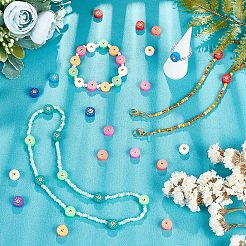 5 прядь бусины из полимерной глины ручной работы CLAY-NB0001-46