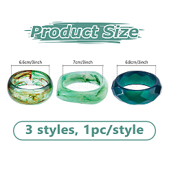 3 Stück 3 Stile Acryl Armreifen für Frauen&nbsp;BJEW-DC0001-30