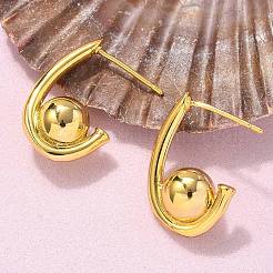 Латунь серьги EJEW-Q015-11G