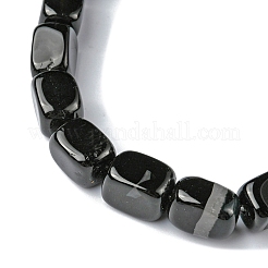 Нити бусин из натурального черного агата&nbsp;G-F743-02A