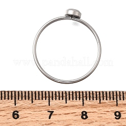 304ステンレススチールの指輪ラインストーンセッティング  ステンレス鋼色  トレイ：2.8mm  1.2mm  内径：18.2mm&nbsp;STAS-H237-01C-P