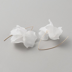 Серьги с подвесками из акрилового цветка с железными булавками EJEW-WH0019-21